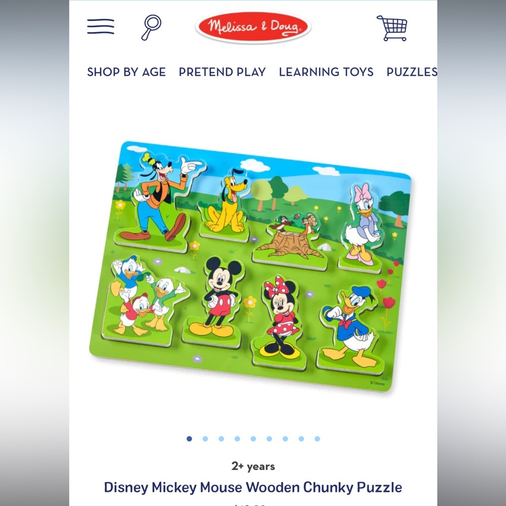 Melissa & Doug Mickey Mouse wooden chunky puzzle - brand new